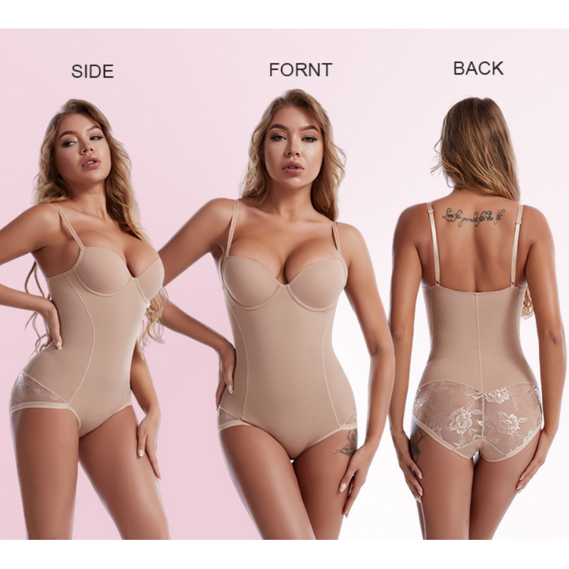 Hot Foreign Trade Abdomen Shaper High Compression Seamless Knitted Lace Body Shaping Clothes for Fitness Plus Size