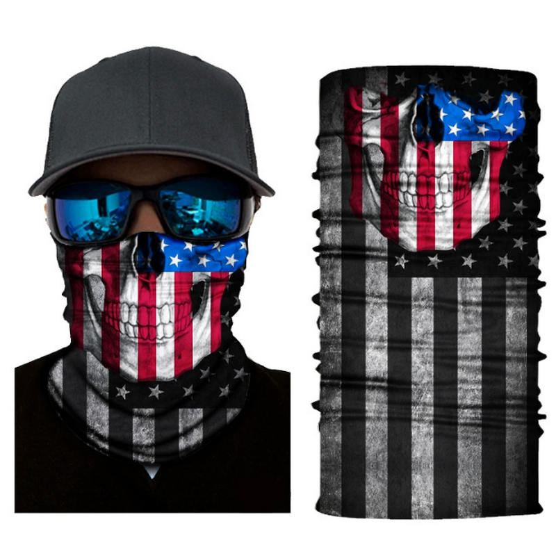 Motocross Balaclava Face Mask Quick Dry 3D Skull Sport Cap Polyester Bicycle Hat for Bike Racing Fishing & Outdoor Sports