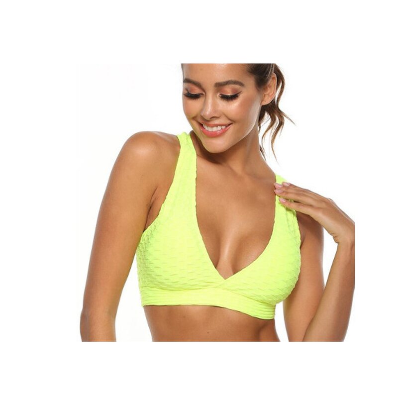 Yoga Fitness Stretch Workout Textured Activewear Private Label Sport Bra Women