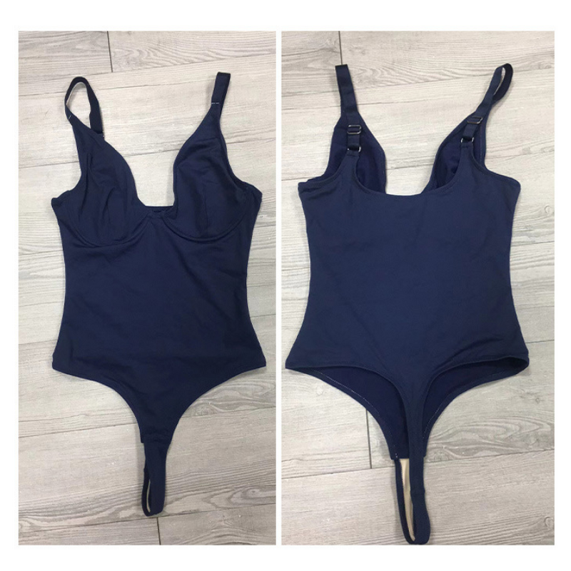 Seamless Thong Bodysuit Women's U Back Sexy Body Slimming Underwear Silk Shapewear Top Firm Control 3XL Size