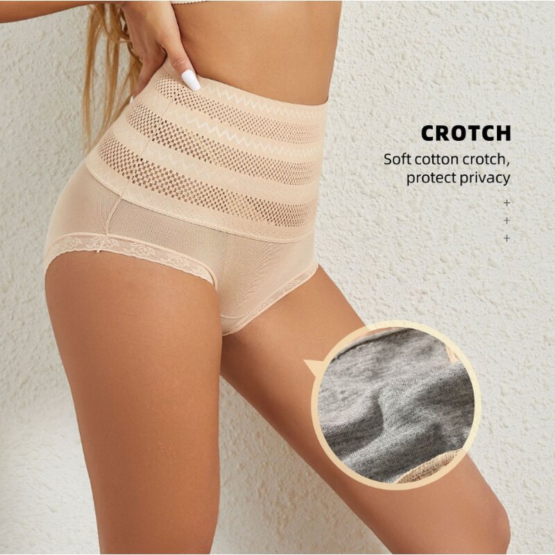 High-Waist Eco-Friendly Nylon Shapers Breathable Everyday Knitted Tummy Control Panties Anti-Bacterial Properties Comfortable