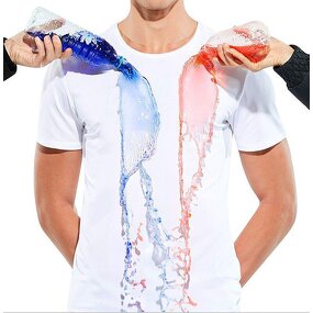 Hot Selling Breathable Smart and Cool Stuff Creative Hydrophobic Stain Proof T-shirt  Waterproof and Anti-Dirt T-Shirt