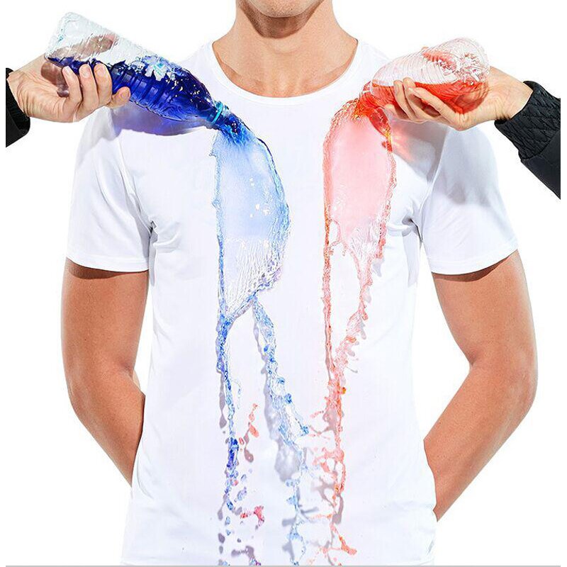 Hot Selling Breathable Smart and Cool Stuff Creative Hydrophobic Stain Proof T-shirt  Waterproof and Anti-Dirt T-Shirt