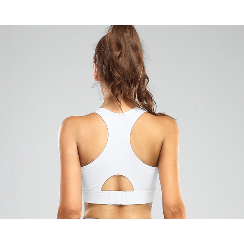 Comfortable Women's Activewear Gym Bra with Cross Back Design Breathable Fitness Sports Bras for Moving Front Logo