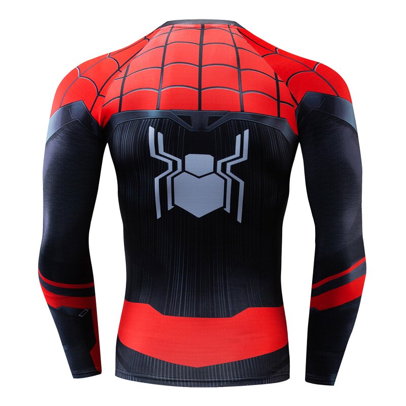 High Elastic Customized 3D Printing Superhero Compression Long Sleeve T-Shirt