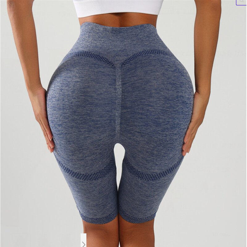 Women's XL High Waist Elastic Seamless Yoga Pants-Beautiful Peach Hip Fitness Sports Riding Breathable Sports Yoga Solid Pattern