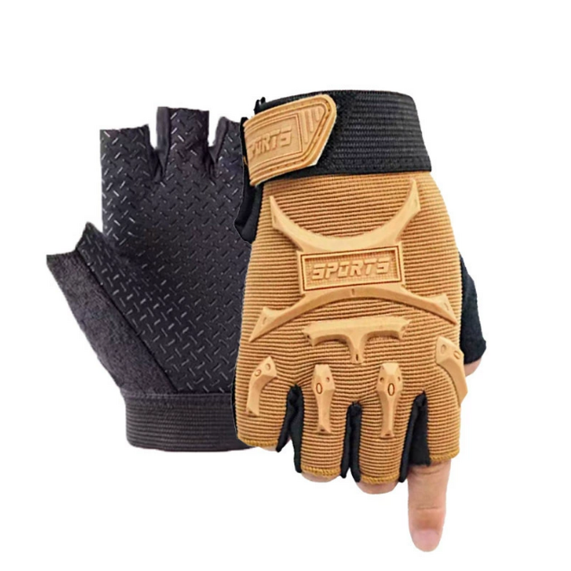 Breathable Polyester Half-Finger Tactical Gloves for Summer Non-Slip Outdoor Fitness Training