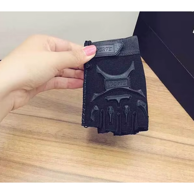 Breathable Polyester Half-Finger Tactical Gloves for Summer Non-Slip Outdoor Fitness Training