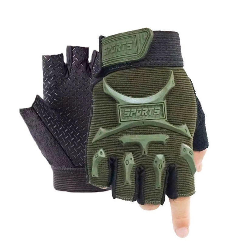 Breathable Polyester Half-Finger Tactical Gloves for Summer Non-Slip Outdoor Fitness Training