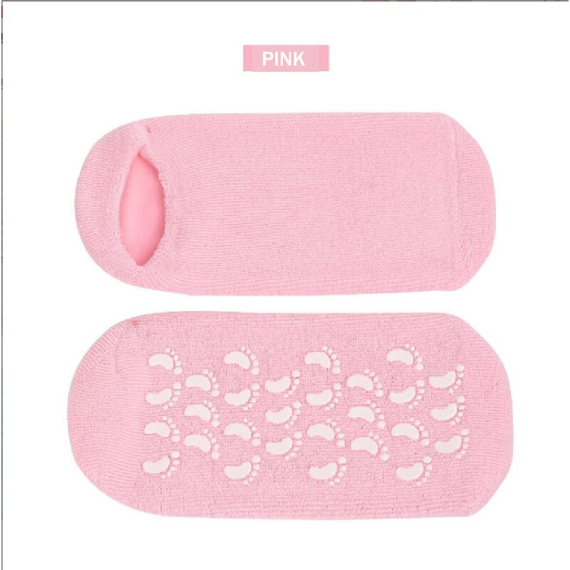 Vitamin E Spa Socks Full Gel Oil Moisturizing Treatment Soften and Repair Cracked Skin Thin 1Pair Print Cuff Logo