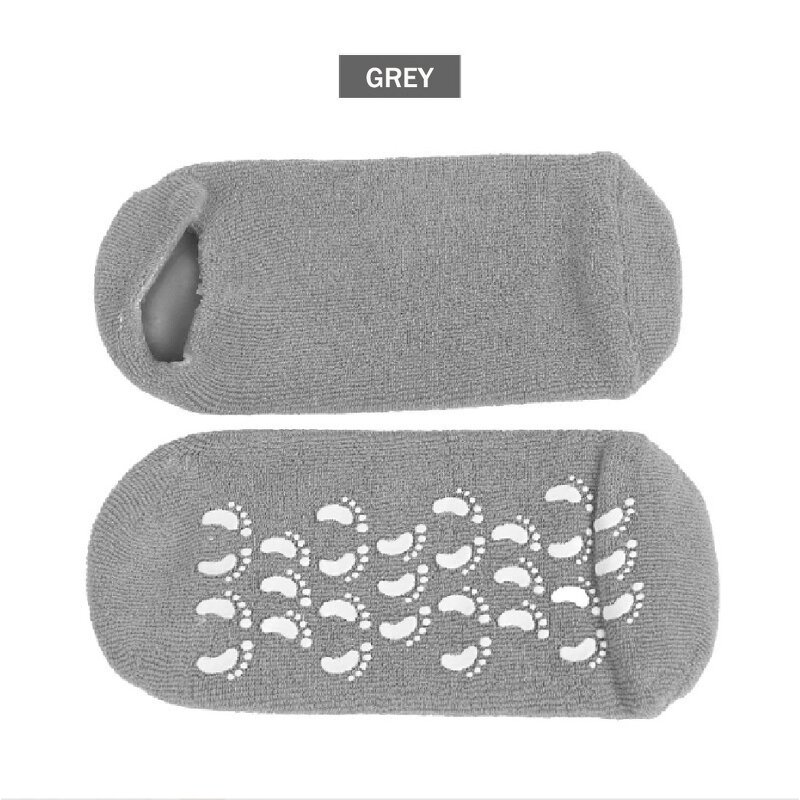 Vitamin E Spa Socks Full Gel Oil Moisturizing Treatment Soften and Repair Cracked Skin Thin 1Pair Print Cuff Logo