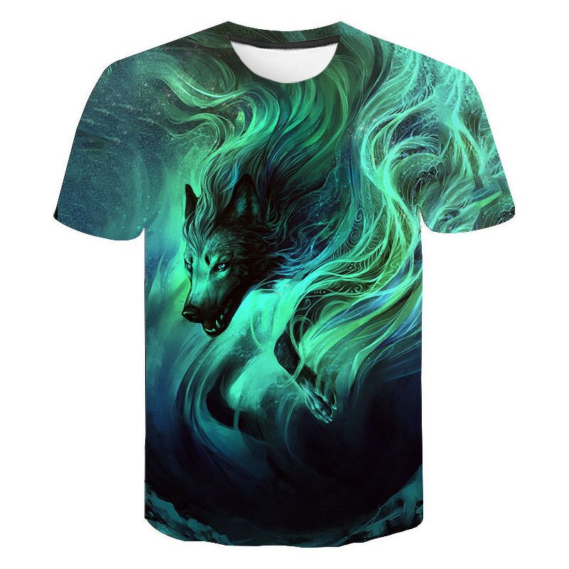 XXS-6XL Customized Quick Dry T-Shirts Print Unisex 3D Tee Wolf Shirt Mens Printed T Shirts for Men