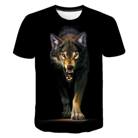 XXS-6XL Customized Quick Dry T-Shirts Print Unisex 3D Tee Wolf Shirt Mens Printed T Shirts for Men