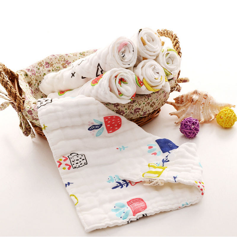 8 Layers 100% Organic Cotton Bandana Drool Bibs Soft and Absorbent Triangle for Boys & Girls Square Scarf & Handkerchiefs