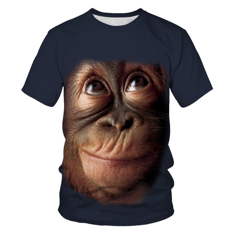 Hot Sale  Men's Big Face Baby Orangutan T-shirt Casual 3D Printed Short Sleeve Graphics T-Shirt