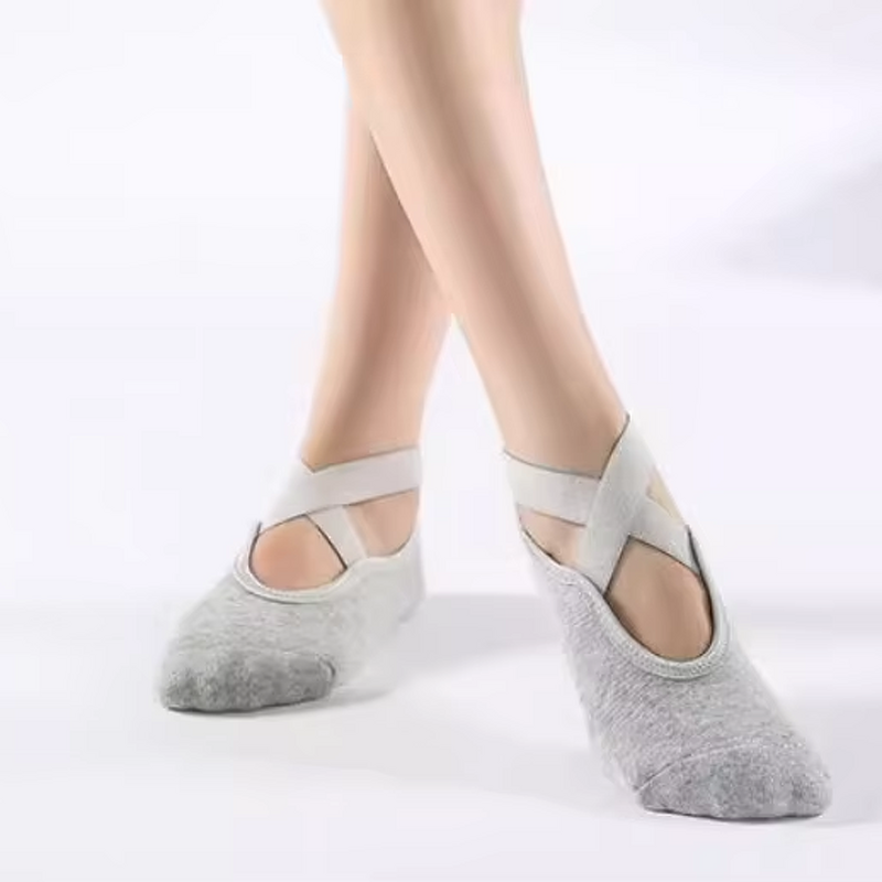 Women's Five Finger Anti-Slip Grip Toeless Barre Yoga Socks Half Ankle Pilates Yoga Socks Breathable Five-Toe Ankle Antislip