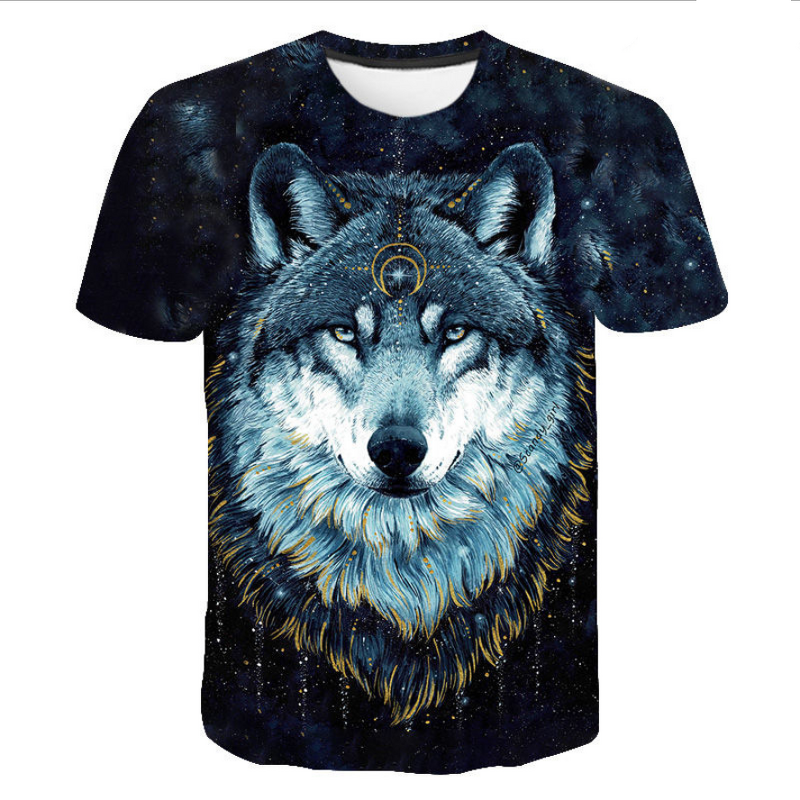 XXS-6XL Customized Quick Dry T-Shirts Print Unisex 3D Tee Wolf Shirt Mens Printed T Shirts for Men