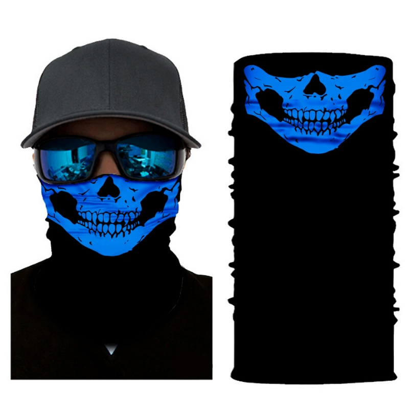 Motocross Balaclava Face Mask Quick Dry 3D Skull Sport Cap Polyester Bicycle Hat for Bike Racing Fishing & Outdoor Sports