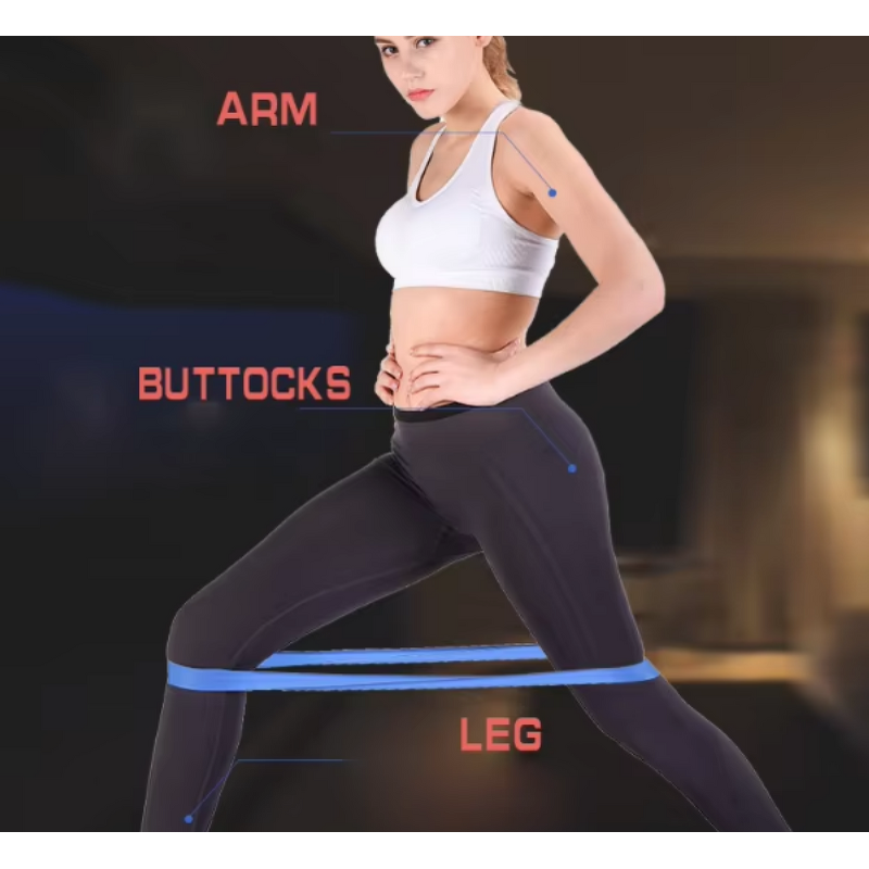 High Strength Comfortable Portable Gym Exercise Bands Five Sizes Colorful Elastic Force Loop Natural Latex Yoga Pilates Hip Band