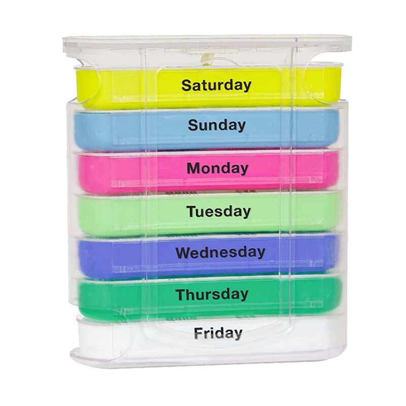 2023  Hot Sale Weekly Pill Tablet Organizer Plastic Pill Organizer Medicine Tablet Pill Box Container Case