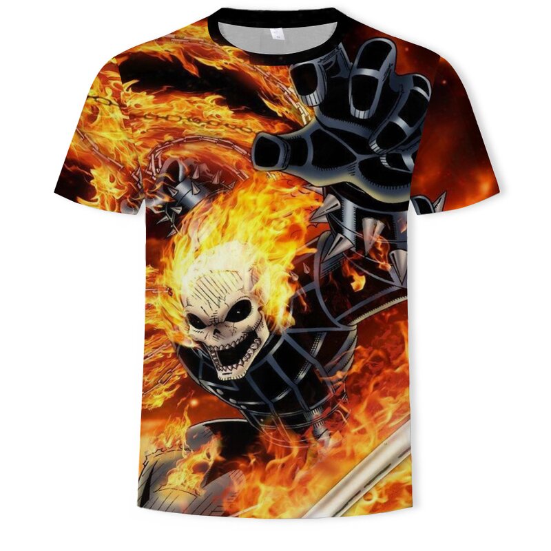 New Hot Men Summer 3d Printing T Shirt Street Fashion Models Love Fashion Skull T Shirt  Graphic Skull Short Sleeve Tees