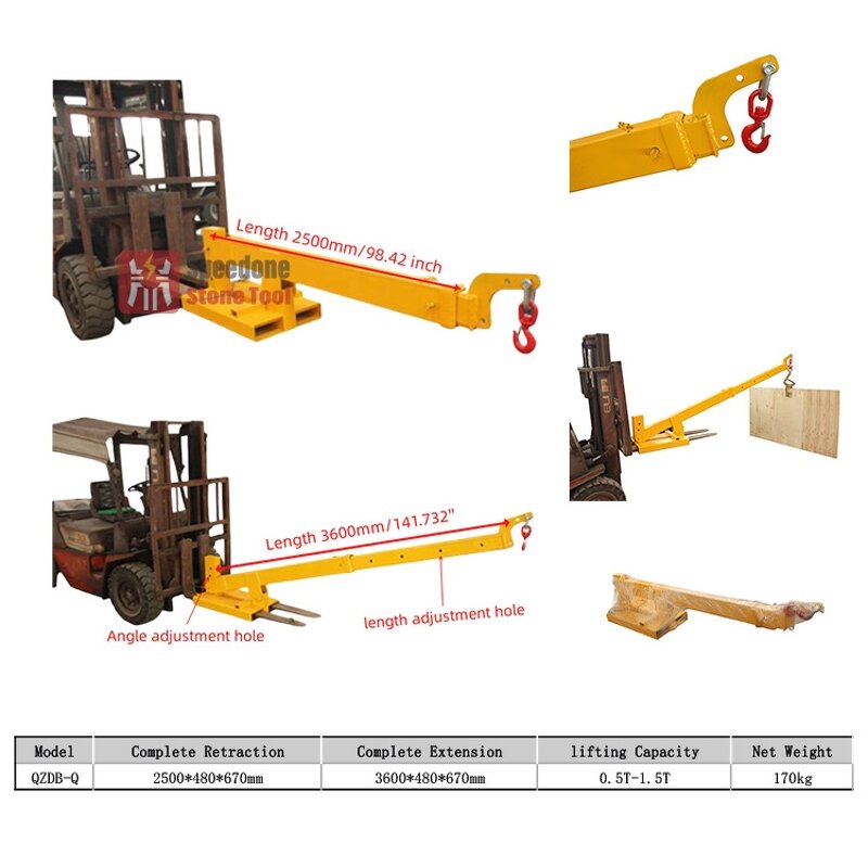 Forklift Jib Factory - Telescoping Boom Attachments