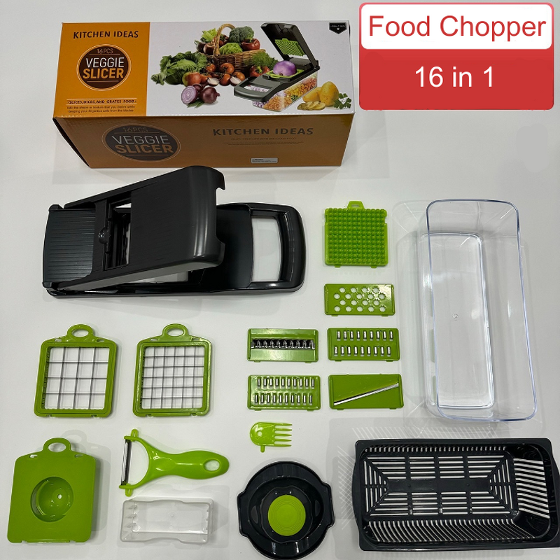 Vegetable Cutter Manufacturer - 16 in 1 Manual Mandoline Dicer Chopper
