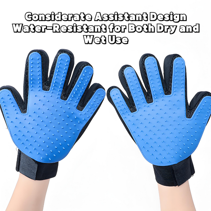 Silicone Pet Hair Removal Gloves Manufacturer - Custom Five-Finger Grooming Bathing