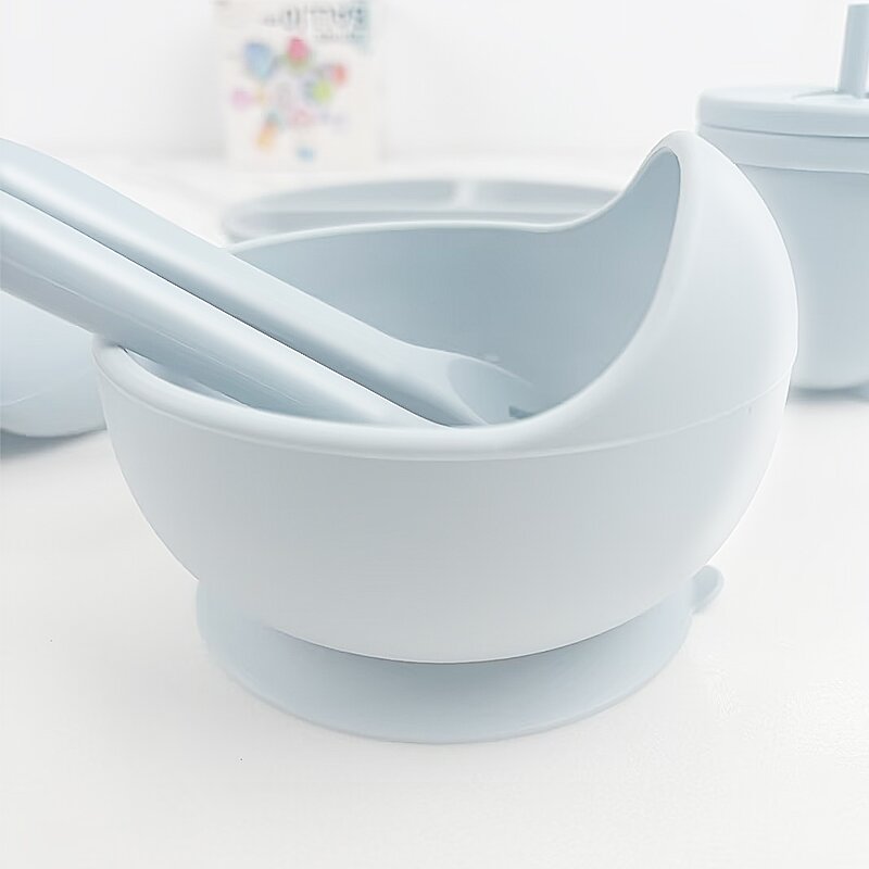 Baby Plate Set Manufacturer - Silicone Feeding Set with Bib and Utensils