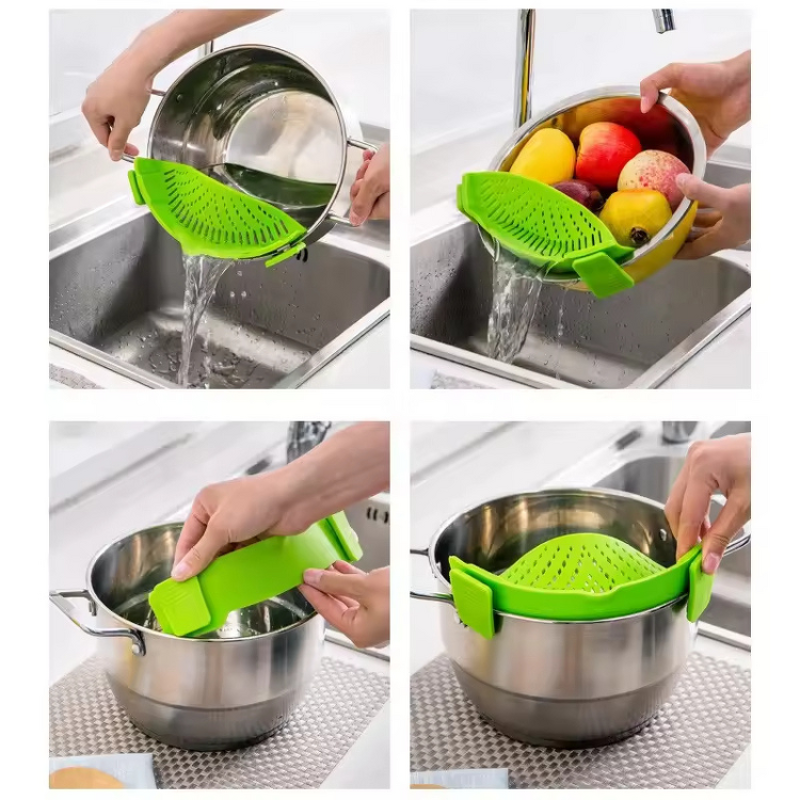 Silicone Colander Manufacturer - Adjustable Clip-on Strainer for Kitchen
