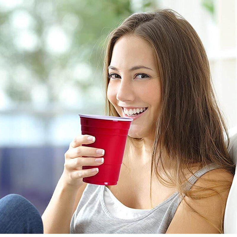 Disposable Plastic Stadium Cups Factory - OEM Design Custom Color Logo 8-40oz