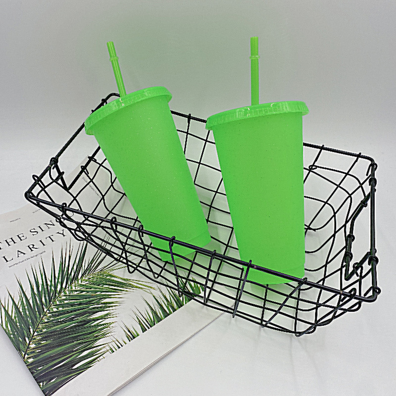 Creative Water Cup Manufacturer - Summer Fluorescent Green Straw Multi-Spec Direct Drinking