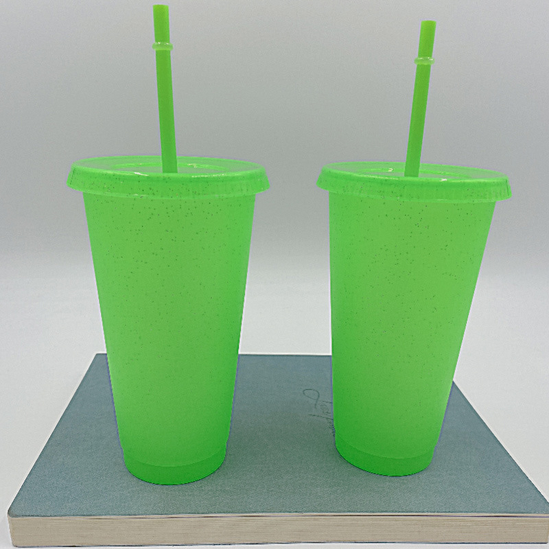 Creative Water Cup Manufacturer - Summer Fluorescent Green Straw Multi-Spec Direct Drinking