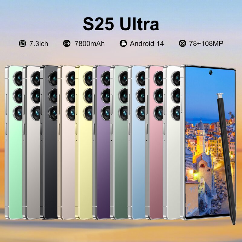 S25 Ultra 5G Smartphone Factory - 7.3in 16GB+1TB 108MP Multilingual Bulk