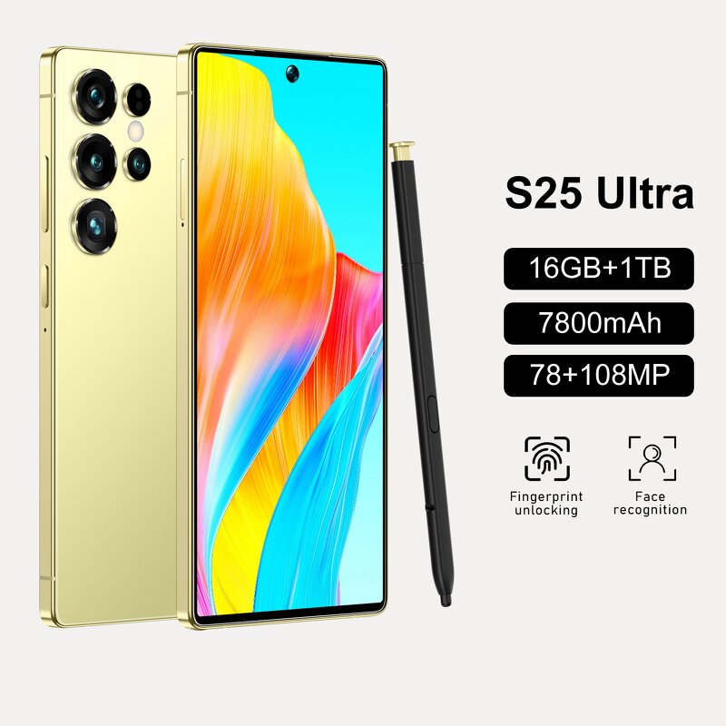 S25 Ultra 5G Smartphone Factory - 7.3in 16GB+1TB 108MP Multilingual Bulk