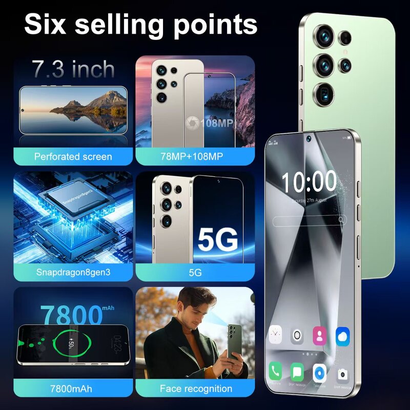 S26 Ultra 5G Smartphone Factory - 22GB+2TB HD Face Unlock Decacore OEM/ODM