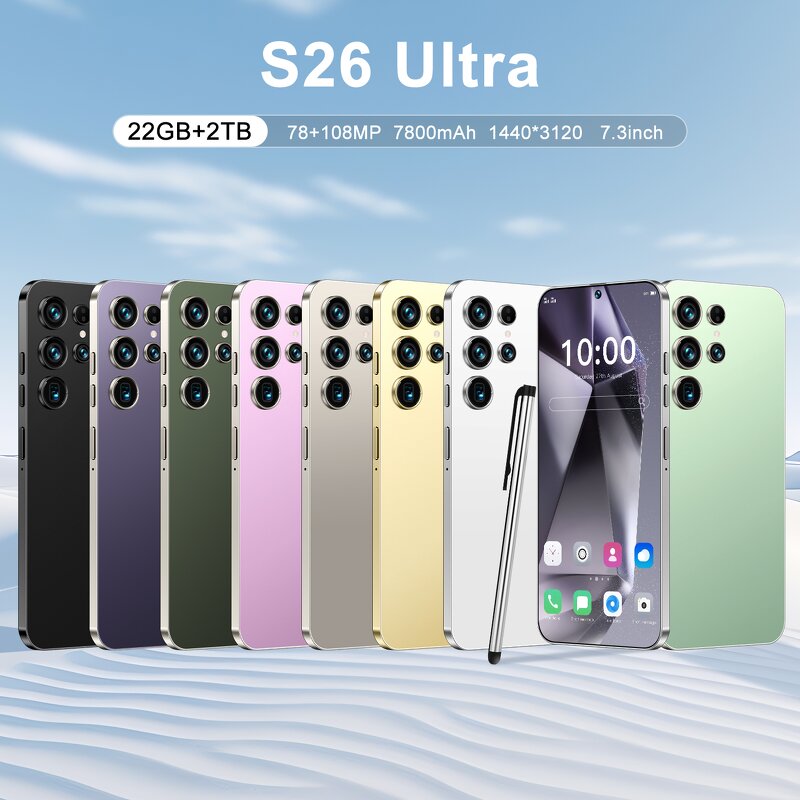 S26 Ultra Smartphone Factory - 22GB+2TB 108MP Dual SIM Android OEM Bulk