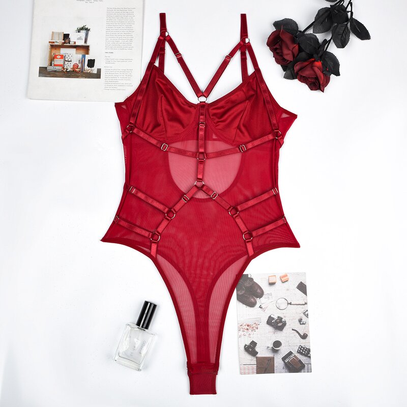 Bodysuit Lingerie Manufacturer - Sexy Mesh Lace One Piece Underwear