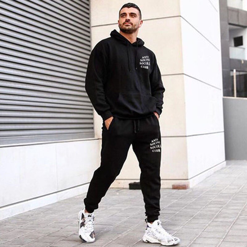 Tracksuit Set Manufacturer - Custom Logo Blank Solid Sweatpants Hoodie Set