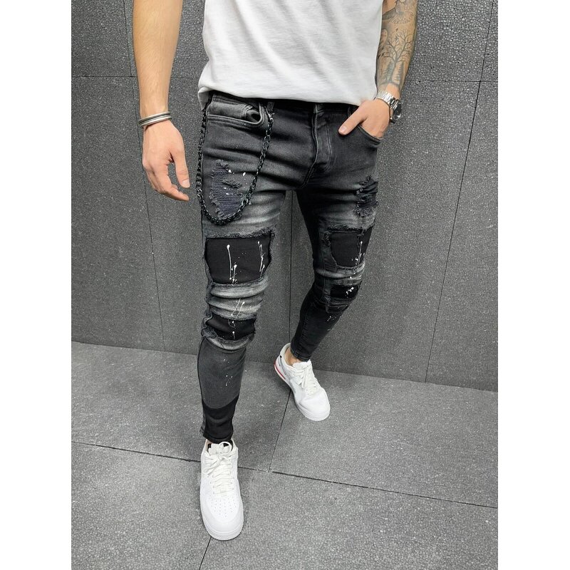 Men Jeans Manufacturer - Custom Skinny Ripped Distressed Denim Trousers
