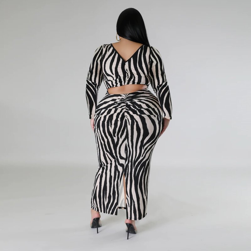 Plus Size Dress Manufacturer - Custom Zebra Print Cut Out Maxi Bodycon Dress