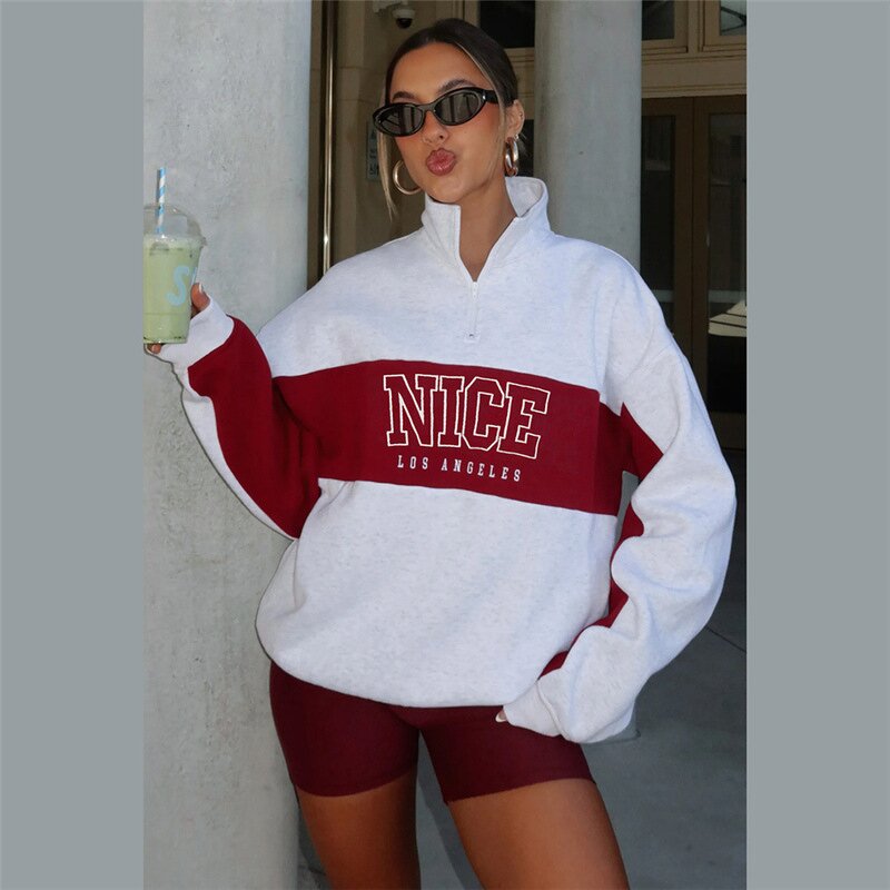 Women Sweatshirt Manufacturer - Wholesale Autumn Letter Printed Hooded Sweatshirt