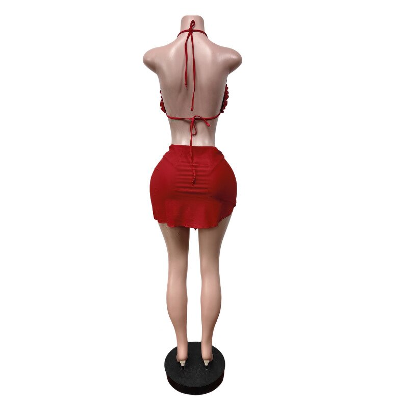 Bikini Set Manufacturer - 2025 Summer Halter Bikini Swim Shorts 3 Piece Set