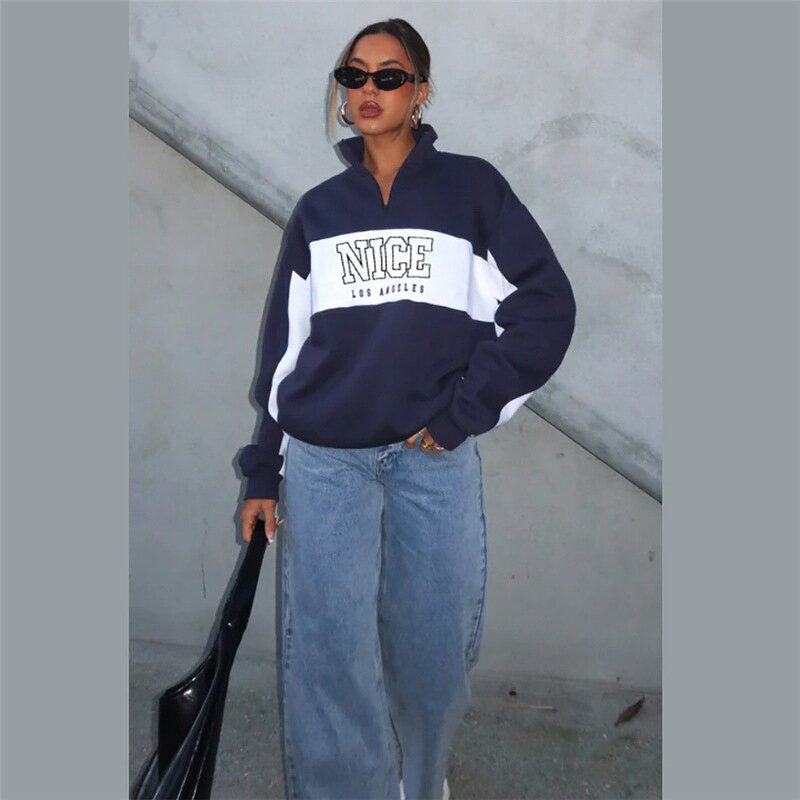 Women Sweatshirt Manufacturer - Wholesale Autumn Letter Printed Hooded Sweatshirt