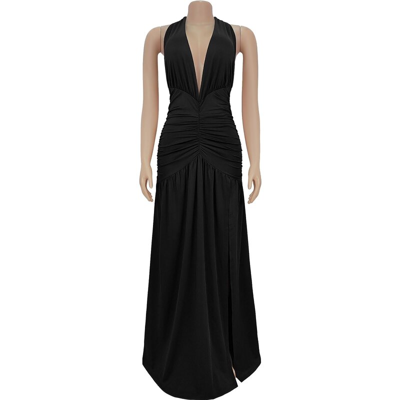 Halter Maxi Dress Manufacturer - Custom Asymmetrical Split Thigh Vacation Dress