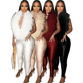 Women Romper Manufacturer - Custom High Waist Backless Satin Long Jumpsuit