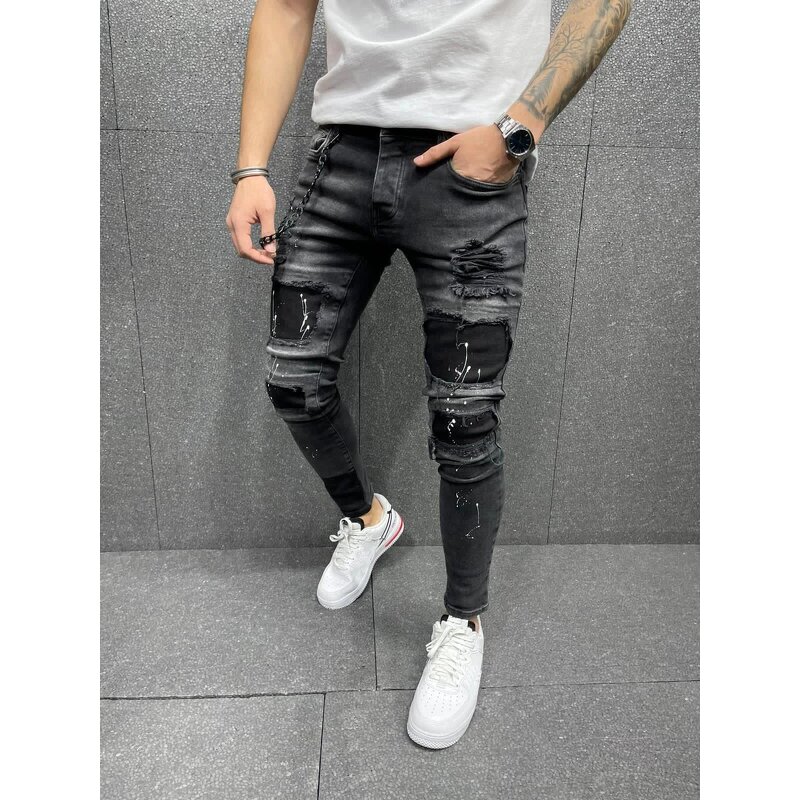 Men Jeans Manufacturer - Custom Skinny Ripped Distressed Denim Trousers