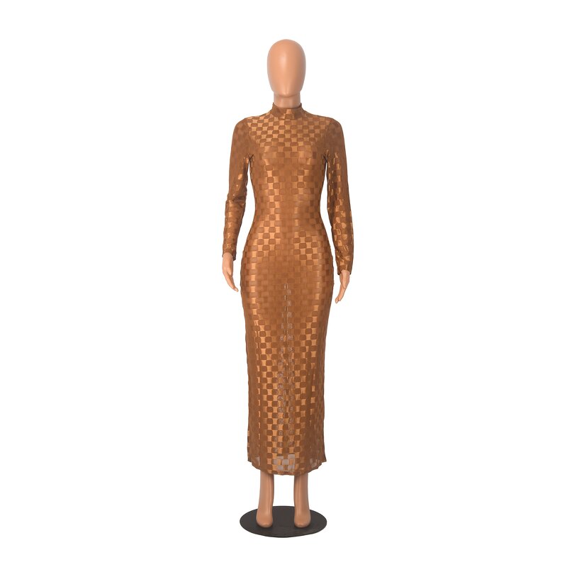 Evening Dress Manufacturer - Custom See Through Lace Crystal Mesh Maxi Dress