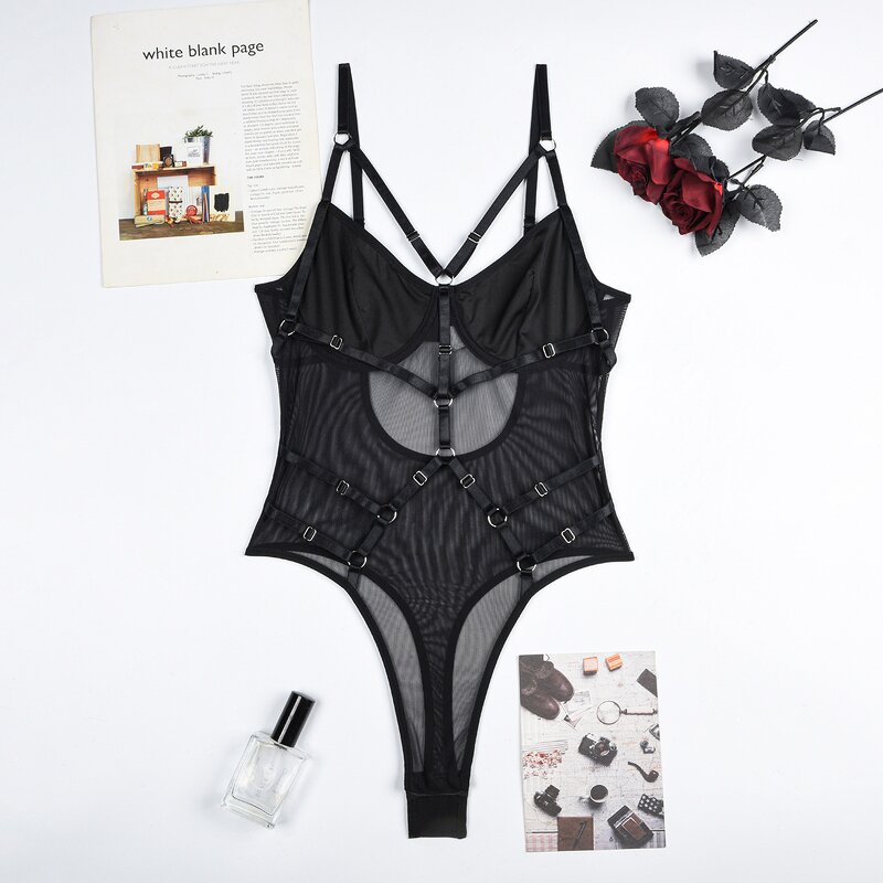 Bodysuit Lingerie Manufacturer - Sexy Mesh Lace One Piece Underwear