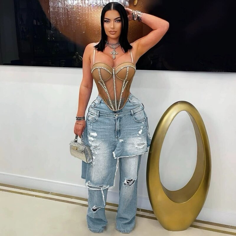 Women Jeans Manufacturer - Wholesale Hip Hop Ripped Stretch Straight Jeans